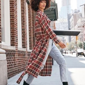 Plaid Longline Women's Coat